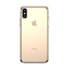 Simplicity Gel TPU-fodral Flexibelt skal med dammplugg för iPhone XS Max Genomskinligt Guld