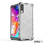 JollyFX Honeycomb Case rustning omslag med TPU Bumper till Galaxy A70 Genomskinlig