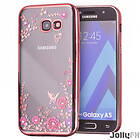 JollyFX Bloomy Väska Stilfullt TPU Gel Case Blommlock Galaxy A5 2017 A520 Rosa