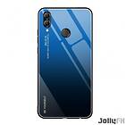 Gradient Glass Slitstark täckning med härdat glas bak Huawei P Smart 2019 Svartblå