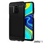 Carbon Case Flexible Cover TPU Case for Xiaomi Redmi 10X 4G / Xiaomi Redmi Note 9 Svart
