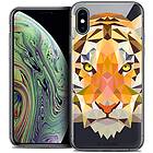 CASEINK fodral för iPhone XS Max (6,5) fodral [kristallgel HD polygon serie djur mjuk ultratunn tryckt i Frankrike] tiger