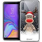 Caseink fodral för Galaxy A7 (2018) A750 (6) fodral [kristallgel HD mönster jul 2017 design hjort i mössa mjuk ultratunn tryckt i Frankrike]