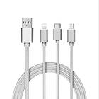 Shot Case 3-i-1 kabel för OnePlus 2/Android/ typ C 1,5 m, silverfärger