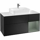 Villeroy & Boch Tvättställsskåp Finion med 3 Lådor Hylla och Bänkskiva för Centrerat Tvättställ F171GMPD