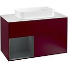 Villeroy & Boch Tvättställsskåp Finion med 2 Lådor Hylla och Bänkskiva för Fristående Tvättställ F241HGHB
