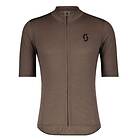 Scott Maillot de cyclisme Gravel Merino SS shadow brown/black L