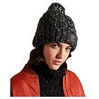 Superdry Women's Tweed Cable Beanie Hat Black Tweed