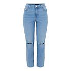 Pieces Jeans pcLuna Straight MW Ank Blå W27/L30