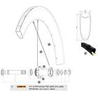 Mavic Spokes Comete Pro Carbon Sl Disc Tdf Front/rear Left 12 Units Svart 254 mm