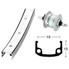 Shimano Exal Aluminium Wheel Dynamo Dh3n31 Front Wheel Silver 9 x 100 mm