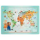 Teddykompaniet Lollo & Bernie Puslespill Världskarta 24 Brikker