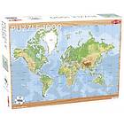 Tactic Pussel World Map 1000 Bitar