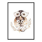 Gallerix Poster Watercolor Owl Family 4101-50x70