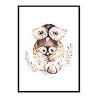 Gallerix Poster Watercolor Owl Family 4101-30x40