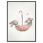Gallerix Poster Watercolor Rabbit Friends 3157-30x40
