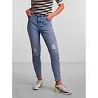 Pieces Kesia Mom Fit High Waist Jeans Blå M Kvinna