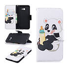 Lux-Case Galaxy J4 Plus (2018) patterned leather flip case Panda Holding a Bottle Flerfärgad