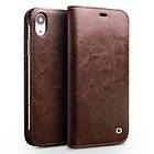 Lux-Case QIALINO iPhone Xr mobilfodral genuin läder koskinn plast plånbok Brun
