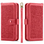 Lux-Case iPhone XS detachable 2-in-1 cloth leather flip case Red Röd