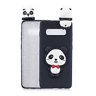 Lux-Case Galaxy S10 Plus fodral med 3D mönster Panda Röd Fluga Flerfärgad