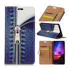 Lux-Case Xperia 10 pattern leather case Jeans Metal Zipper Flerfärgad