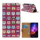 Lux-Case 1 Plus pattern leather case Owls Flerfärgad