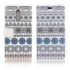 Lux-Case 6,1 Plus mobilfodral syntetläder silikon plånbok stående tryckmönster Stam geometriskt mönster Flerfärgad