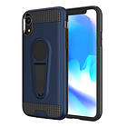 Lux-Case IPhone 9 mobilskal metall plast silikon utfällbart ställ magnetisk bilhållare Mörkblå Blå