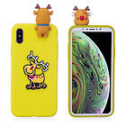 Lux-Case iPhone XS 3D christmas pattern case Yellow Background with Deer Flerfärgad