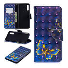 Lux-Case Galaxy A70 pattern leather case Blue Butterfly Blå