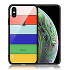 Lux-Case NXE iPhone Xs mobilskal härdat glas silikon transparent design – Stil A Flerfärgad