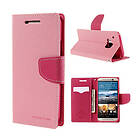 Lux-Case Mercury One M9 Läder Flip Fodral med Korthållare Rosa