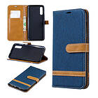 Lux-Case Galaxy A70 two-tone jeans leather case Dark Blue Blå