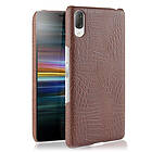 Lux-Case Xperia L3 crocodile texture leather case Brown Brun