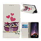 Lux-Case Galaxy A70 pattern leather case Sweet Owl Family Rosa