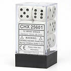 Opaque Dice Set D6 White/Black 16 mm