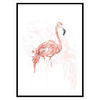 Gallerix Poster Watercolor Flamingo 2687-30x40