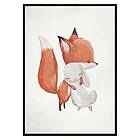 Gallerix Poster Watercolor Fox And Bunny 3154-21x30