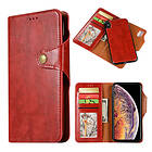 Lux-Case iPhone 9 Plus mobilfodral syntetläder silikon plånbok vildhästtextur Röd