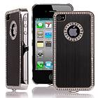 Lux-Case Jewel Silver Edge (Musta) iPhone 4/4S Skal Svart