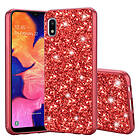 Lux-Case Glitter Galaxy A10e skal Röd