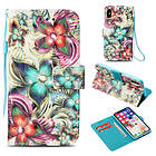 Lux-Case iPhone XS Max mobilfodral syntetläder silikon stående plånbok Färgfull blomma Flerfärgad