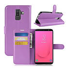 Lux-Case Galaxy J8 (2018) mobilfodral konstläder silikon stående plånbok Lila