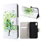 Lux-Case iPhone XR mobilfodral silikon syntetläder stående plånbok Grön