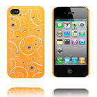 Lux-Case White Spirals Matt Transparent (Orange) iPhone 4S Skal Orange