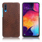 Lux-Case KSQ Galaxy A50 crocodile skin leather case Brown Brun