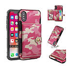 Lux-Case SHOUHUSHEN iPhone Xs Max camouflage leather hybrid case Rose Rosa