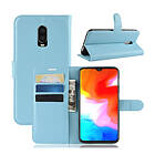 Lux-Case 6T litchi skin leather flip case Blue Blå