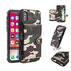 Lux-Case SHOUHUSHEN iPhone Xs Max camouflage leather hybrid case Army Green Grön